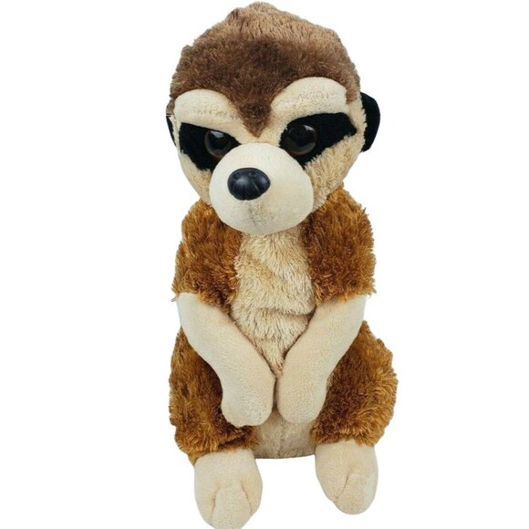Wild Republic Meerkat 13 in Plush Prairie Dog Bandit Eyes Brown Stuffed Animal - Picture 2 of 8